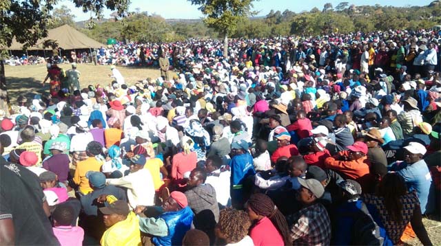 Part of the thousands that attended President Mugabe's rally at Chamisa Primary School in Gutu.