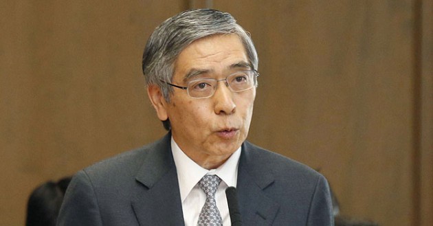 Bank of Japan Governor Haruhiko Kuroda speaks to the Press at the BOJ headquarters in Tokyo yesterday after a two-day policy meeting. - AFP