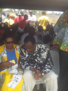 Cde Josiah Hungwe sharing a word with another party official