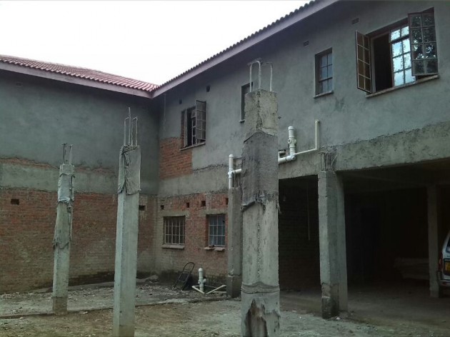 Part of the 25 roomed house under construction at Gumbura's residence