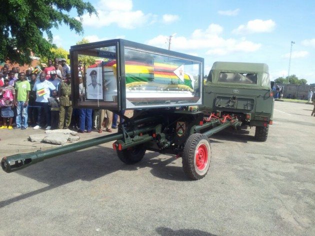 The body of the national hero Cde Chirenda on a gun carriage-Pic by Elita Chikwati