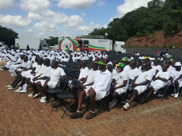 Some members of the Apostolic sects join other mourners at the National Heroes Acre-Pic by Lloyd Gumbo