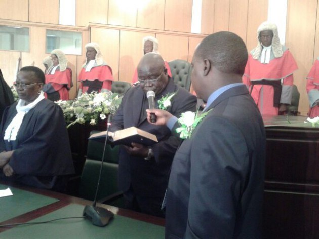 Father Fidelis Mukonori prays for the 2014 legal year-Pic by Farai Kuvirimirwa