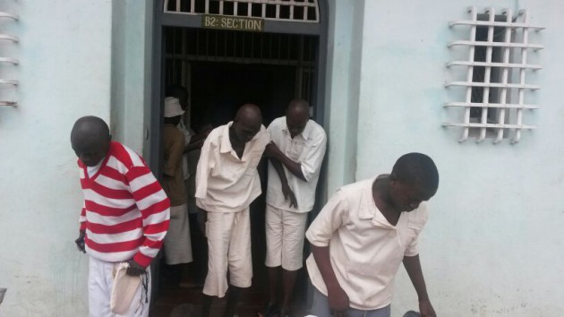 A soon to be free prisoner helps a fellow inmate walk. Some of the terminally ill prisoners are also being set free. (All Pictures by Ruvimbo Chakanyuka)
