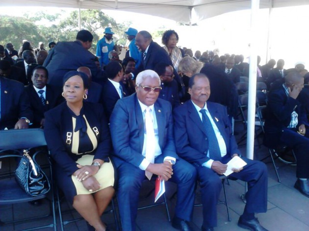 Cde Ignatius Chombo (left) sits next to Cde Rugare Gumbo 