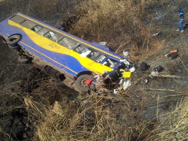 The Zupco bus wreckage. (Pic by Elita Chikwati)