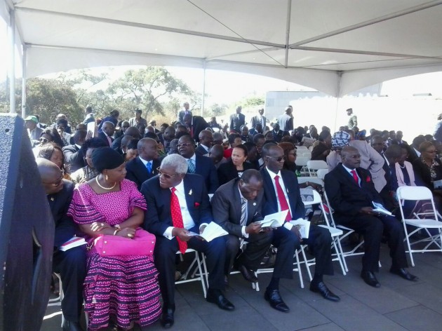 Ministers and other senior Government officials that are at the National Heroes Acre. (pic by Farirai Machivenyika)