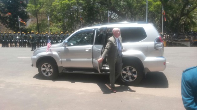 USA ambassador, Bruce Wharton, arrives.