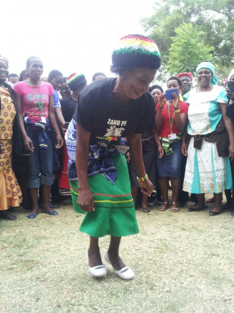 This granny steals the show as she dances to Tocky Vibes' "Mhai" (pic by Lloyd Gumbo)