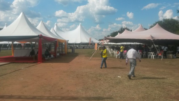 Some of the marquees at Elephant Hills hotel