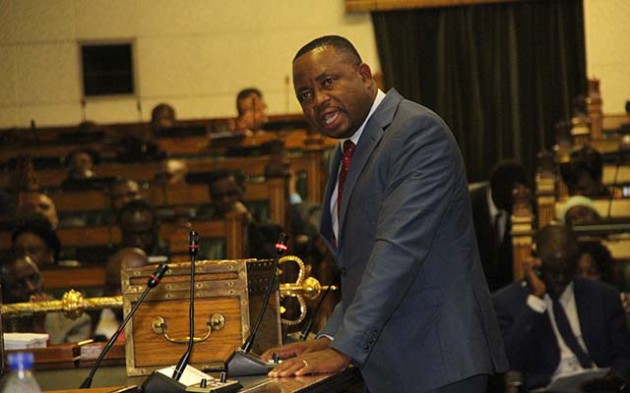 Minister of Primary and Secondary Education, Professor Paul Mavima respond to questions during parliament sitting in Harare yesterday. (Picture by Memory Mangombe)