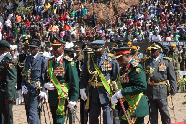 Service Chiefs at the National Heroes Acre. (pic by Tawanda Mudimu)