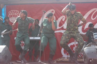 Jah Prayzah’s band, Third Generation, on stage at Kamunhu Shopping Centre