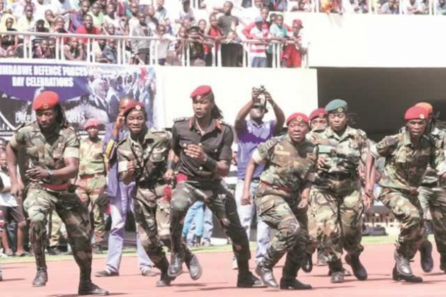 Jah Prayzah and his Third Generation Band entertain the crowd during ZDF Day celebrations at the National Sports Stadium in Harare yesterday