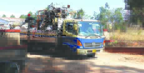 A lorry carrying furniture from the demolished classrooms and hostels in Mutasa