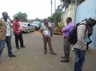 Herald, ZBC and other local journalists wait outside Morgan Tsvangirai's Highlands residence (Pic:Elita Chikwati)