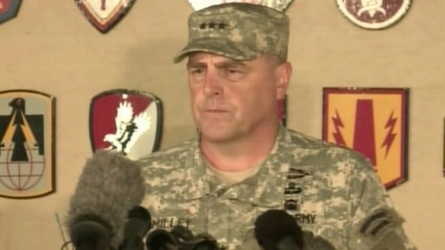 Lt Gen Mark Milley describes the final moments before the gunman shot himself