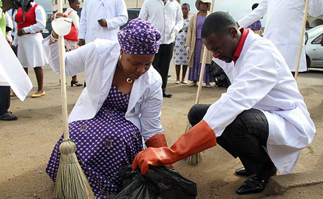 Prophet Makandiwa and his wife Prophetess Dr Ruth Makandiwa a fortnight ago led thousands of their church members in a massive clean-up campaign in Harare
