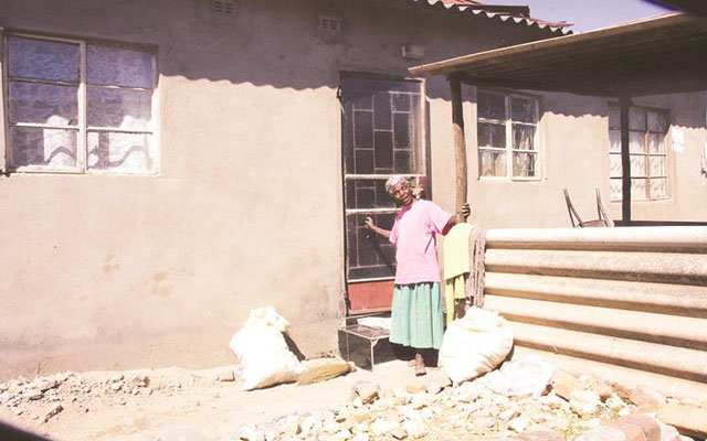 Mbuya Chipaumire explaining how her family was allocated the house by council