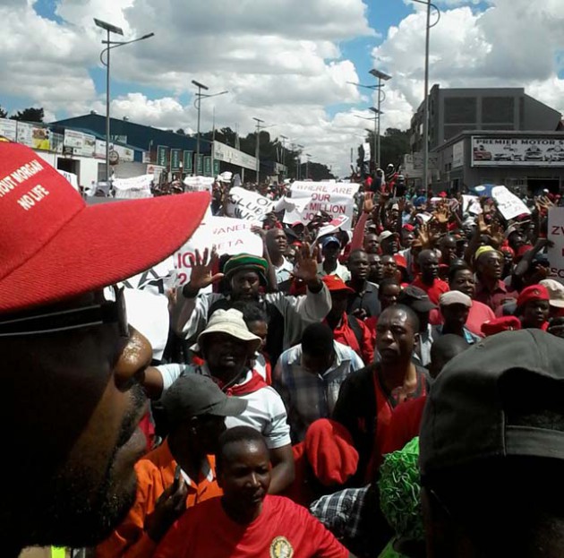 Some of the demonstrators. Pictures by Tafadzwa Ndlovu