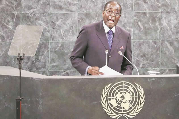 FILE PICTURE: President Mugabe addressing the United Nations General Assembly