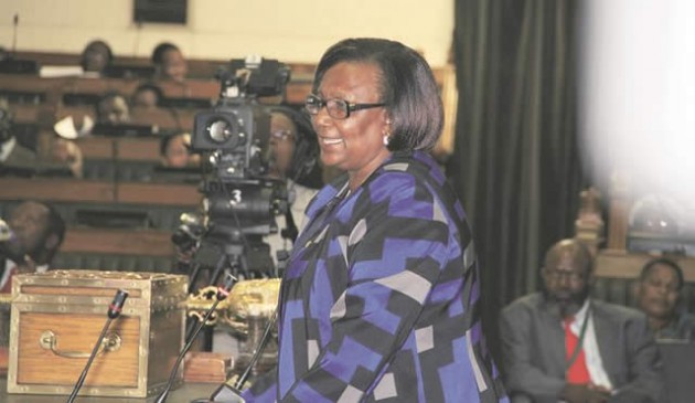 Public Service, Labour and Social Welfare Minister Prisca Mupfumira responds to legislators during the Questions without Notice Session in the National Assembly yesterday