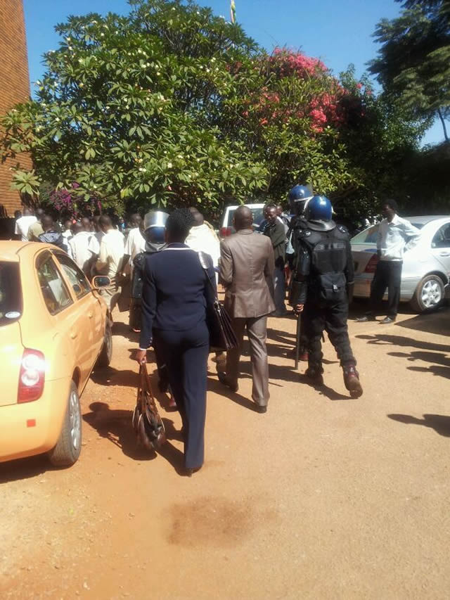 Members of the Madzibaba Ishmael-led Johane Masowe weChishanu church being escorted into the court