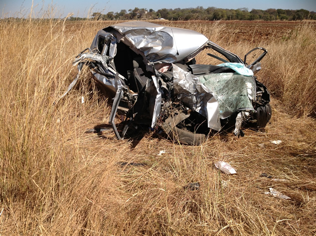 Wrecked: The car in which Mafirakureva was driving