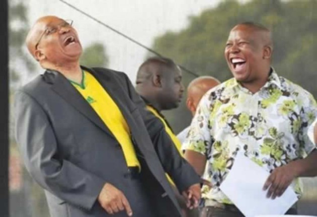 IN Happier times . . . Jacob Zuma and Julius Malema have fallen out, leading to the latter forming EFF