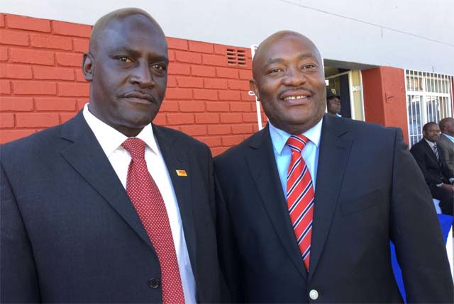 Zimpapers Chief Marketing Officer, Mr Mandimutsira and Zimpapers Bulawayo Branch General Manager Mr Marks Shayamano at the launch 
