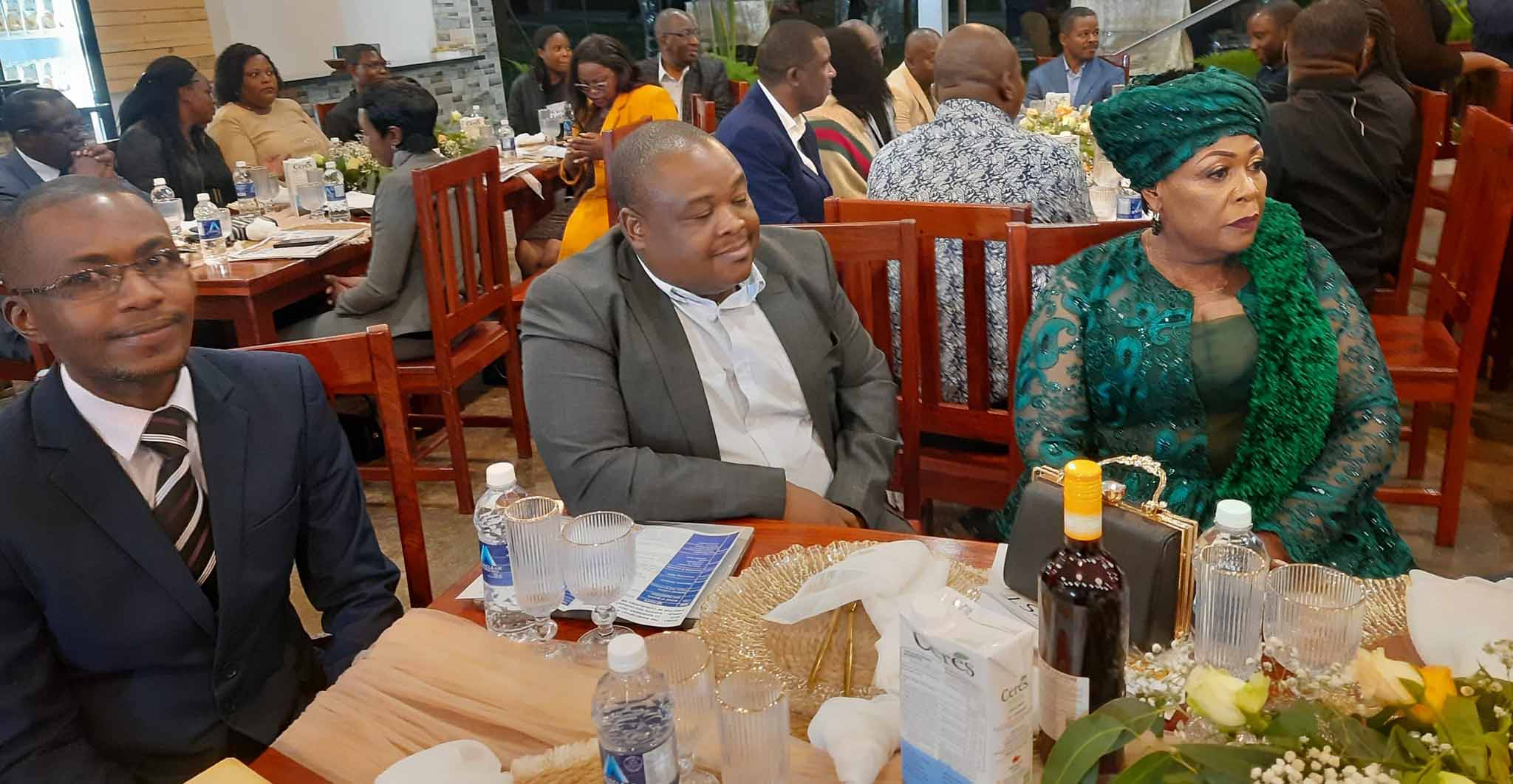 Some of the panellists from left,  Hospitality Association of Zimbabwe (Manicaland) president, Mr Adonis Mutigwe, Acting Mutare Town Clerk, Mr Blessing Kapuya Chafesuka and Zimbabwe Miners Association regional representative for Manicaland, Ms Judith Shadaya
