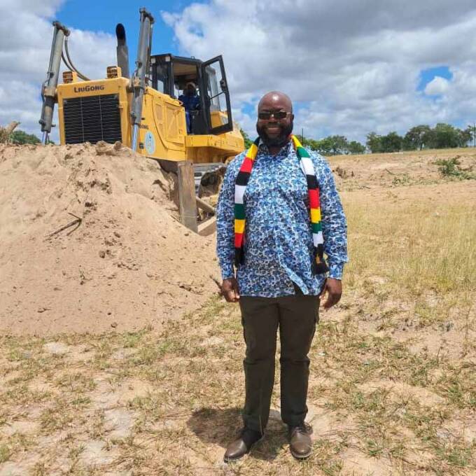 at Murambinda B High School where a new sports field is under construction
