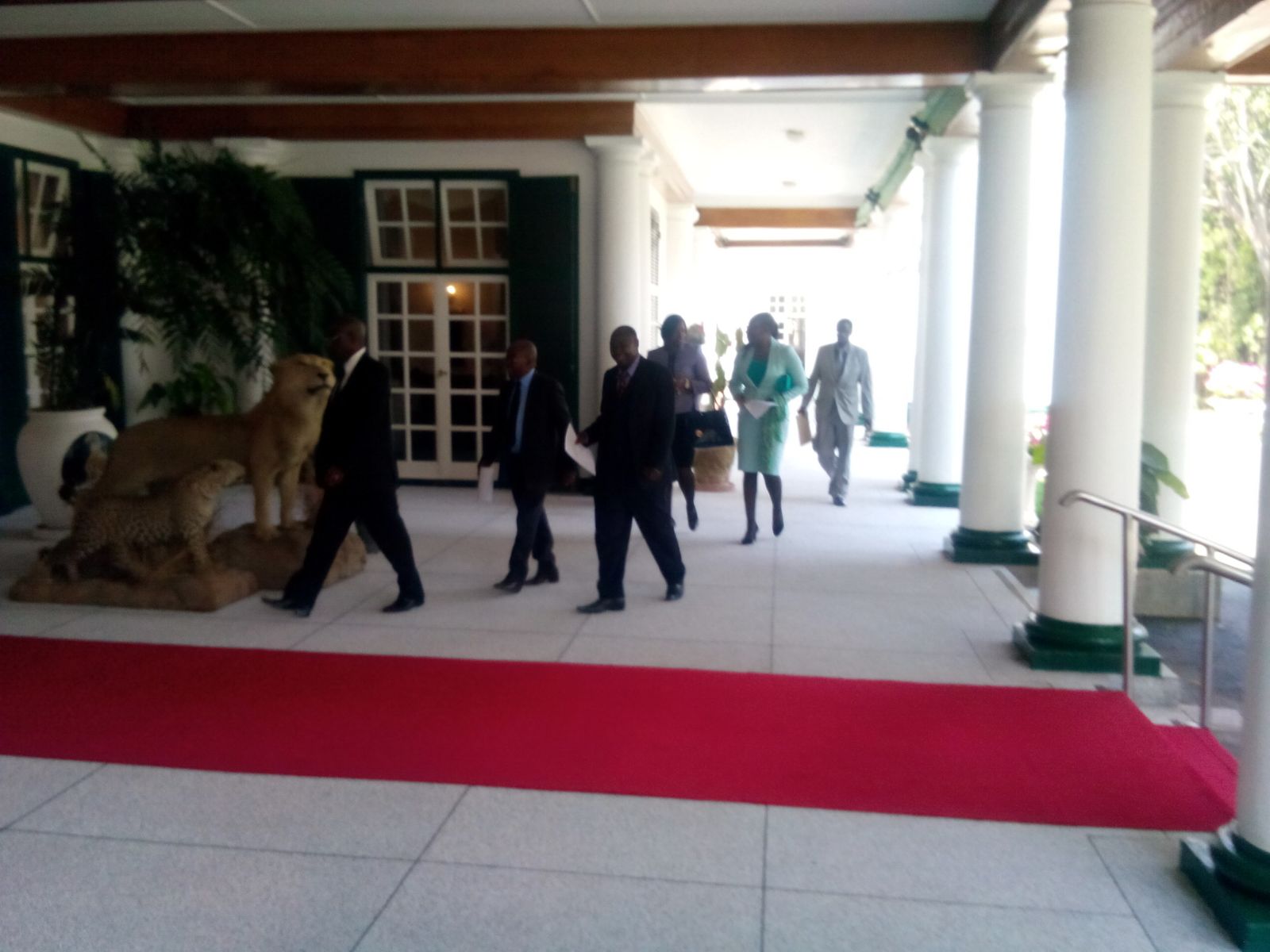 Incoming ministers going for rehearsals aheadof the swearing in ceremony