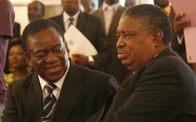 VPs Emmerson Mnangagwa (left) and Phelekezela Mphoko