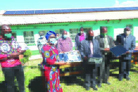  Information, Publicity and Broadcasting Services Minister Monica Mutsvangwa donates computers to Manzununu High School in Mutare District.