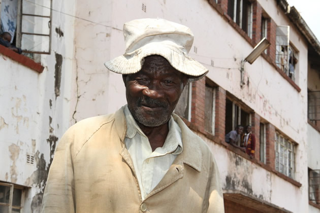 Mr Tompson Chihwape has lived in the Mbare hostels since 1956