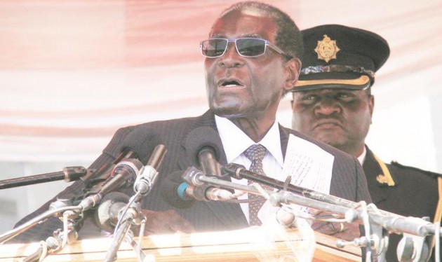 President Mugabe addresses mourners at the burial of the late National Hero Retired Brigadier-General Dr Felix Muchemwa at the National Heroes Acre in Harare