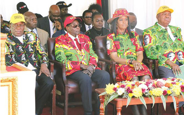 President Mugabe officially opens Lupane Post Office and ICT Community Centre last Friday. Here, he is joined by First Lady Amai Grace Mugabe and Vice Presidents Emmerson Mnangagwa and Phelekezela Mphoko