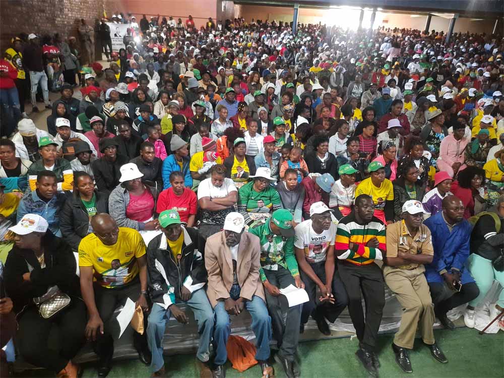 Scores of Zanu-PF supporters attend Mutare Central constituency campaign launch at Sakubva Beithall this afternoon