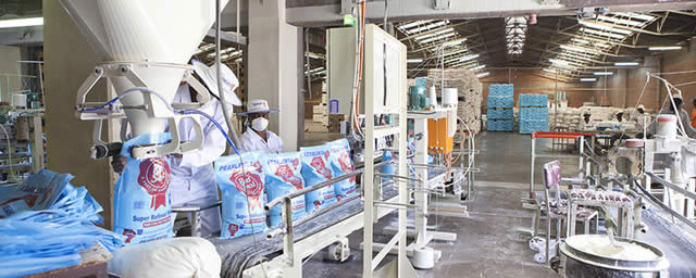 National Foods workers pack mealie-meal at one of the company’s milling plants recently. Innscor has been found guilty of improper acquisition and disposal of shares in National Foods