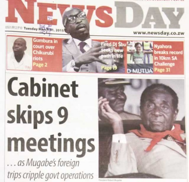 The cover of yesterday's NewsDay edition