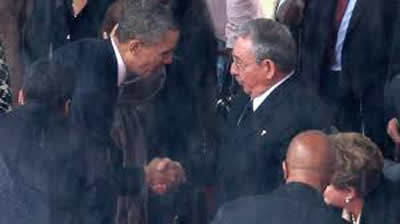 According to Fidel Castro when US President Barack Obama shook hands with Cuban President Raul Castro, at Nelson Mandela’s memorial service in Pretoria, the Cuban leader told Obama, “Mr. President, I’m Castro”.