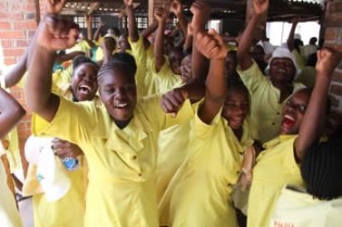 ON CLOUD NINE . . . Some of the female prisoners who benefited from the Presidential amnesty express their delight after being granted their freedom yesterday. - (Picture by Tawanda Mudimu)