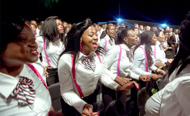 Part of the UFIC Choir during the recording