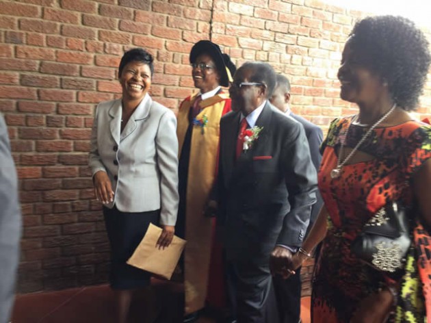 President Mugabe and First Lady Amai Grace arrive at ZEGU.