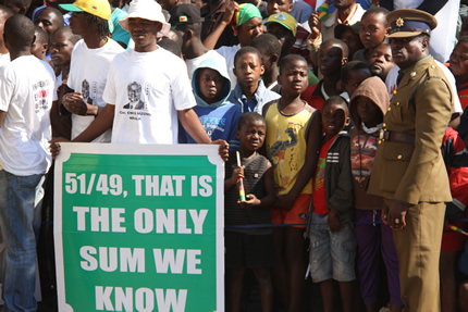 People gather at Stodat Hall to pay their last respects to the late National Hero Cde Enos Nkala