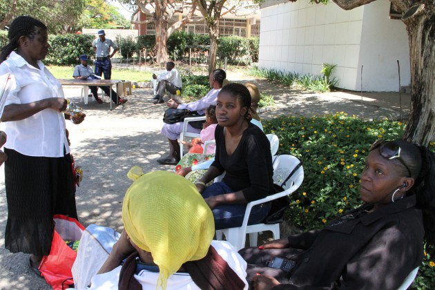People wait to cast their ballot at Malbereign Library in Harare today (Pic-Tawanda Mudimu)