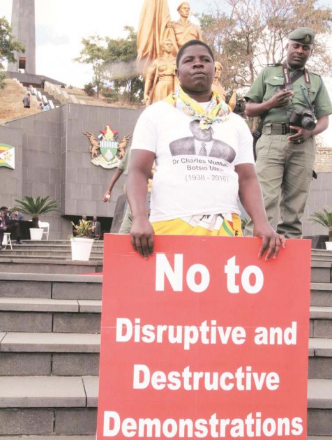 Some of the messages displayed on placards during the burial of Dr Charles Utete at the national shrine yesterday. — (All pictures by John Manzongo and Tawanda Mudimu)