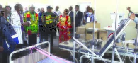 President Mnangagwa hands over hospital equipment to St Peter’s Mission Hospital in Chipinge as Dr Chiwenga and other senior Government officials look on last week on Saturday