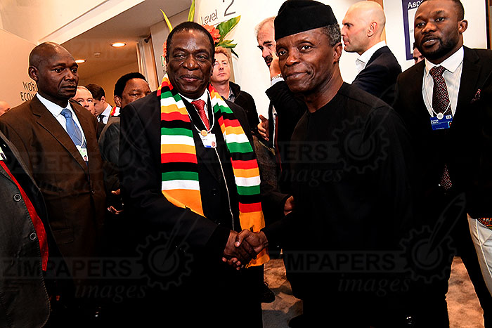 President Mnangagwa pause for a picture with Vice President of N
